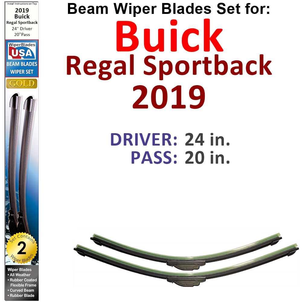 Beam Wiper Blades for 2019 Buick Regal Sportback (Set of 2) - VirtuousWares:Global