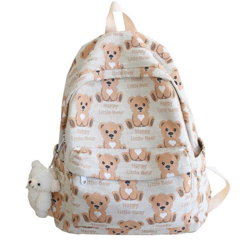 Bear Pattern All-Match Student Backpack - VirtuousWares:Global