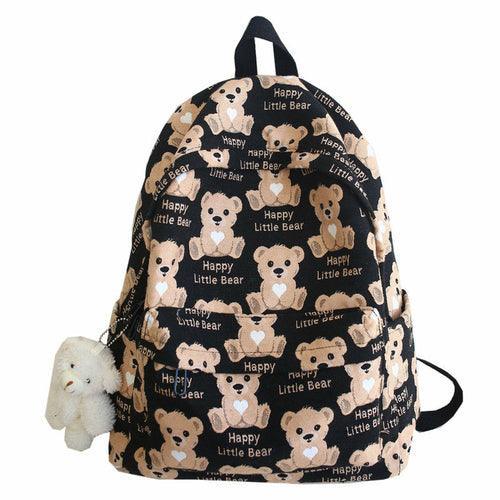 Bear Pattern All-Match Student Backpack - VirtuousWares:Global