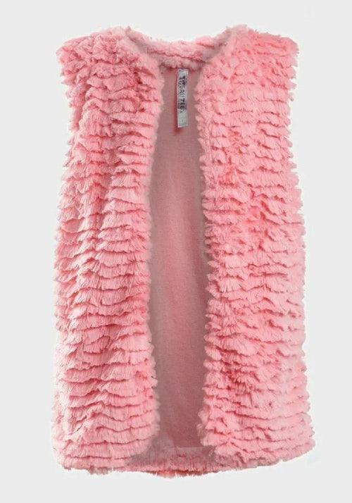 Beautees - Girls Super Soft Bodywarmer Faux Fur Pink Gilet - VirtuousWares:Global