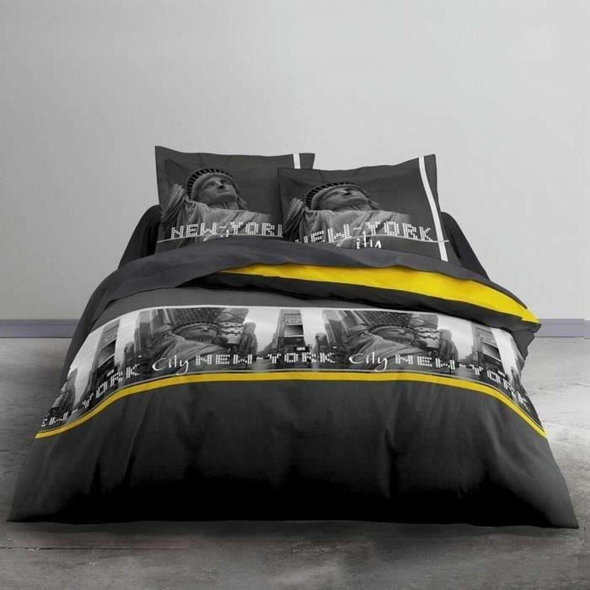 Bedding set TODAY Black Yellow 220 x 240 cm - VirtuousWares:Global