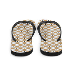 Beige and White Chequered Design. Flip-Flops - VirtuousWares:Global