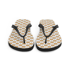 Beige and White Chequered Design. Flip-Flops - VirtuousWares:Global