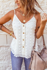 Beige Swiss Dot Tank - VirtuousWares:Global