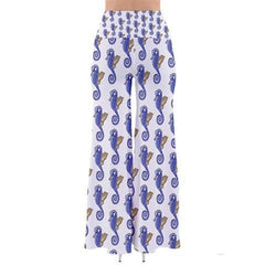 Bell Bottom Cotton Palazzo pants Seahorse Pattern Flare - VirtuousWares:Global