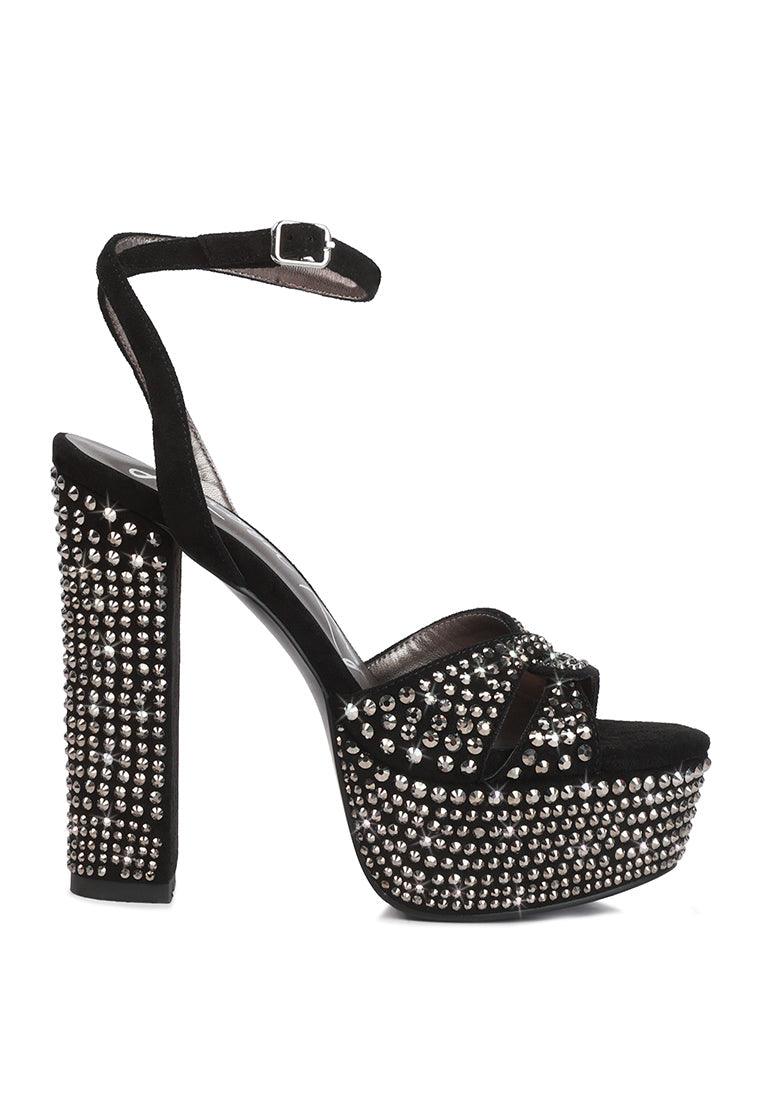 bellini heat-set diamante high block heel sandals - VirtuousWares:Global