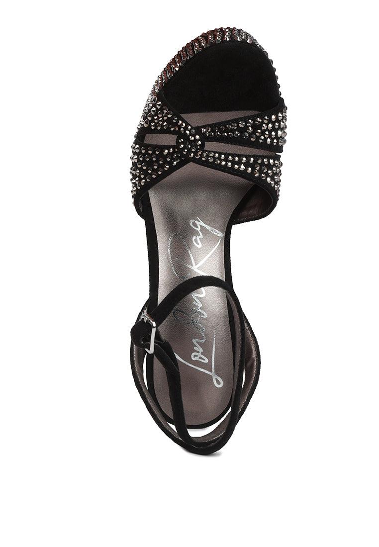 bellini heat-set diamante high block heel sandals - VirtuousWares:Global