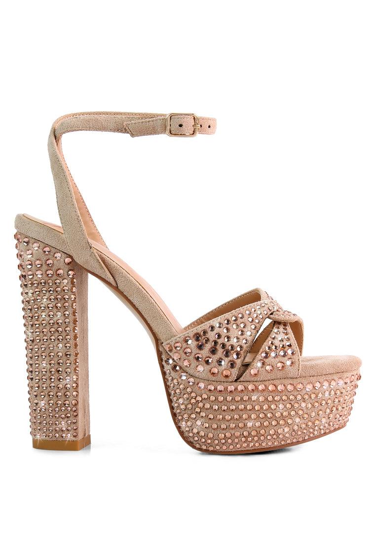 bellini heat-set diamante high block heel sandals - VirtuousWares:Global