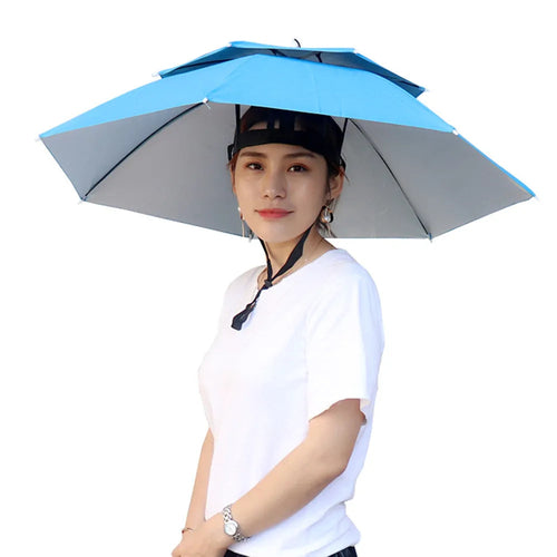 Best Portable Rain Umbrella Hat Army Green Foldable - VirtuousWares:Global