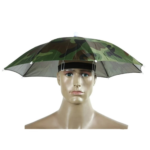 Best Portable Rain Umbrella Hat Army Green Foldable - VirtuousWares:Global