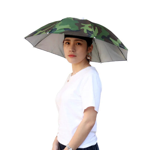 Best Portable Rain Umbrella Hat Army Green Foldable - VirtuousWares:Global