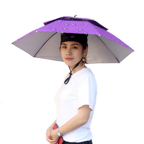 Best Portable Rain Umbrella Hat Army Green Foldable - VirtuousWares:Global