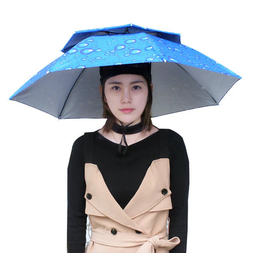 Best Portable Rain Umbrella Hat Army Green Foldable - VirtuousWares:Global