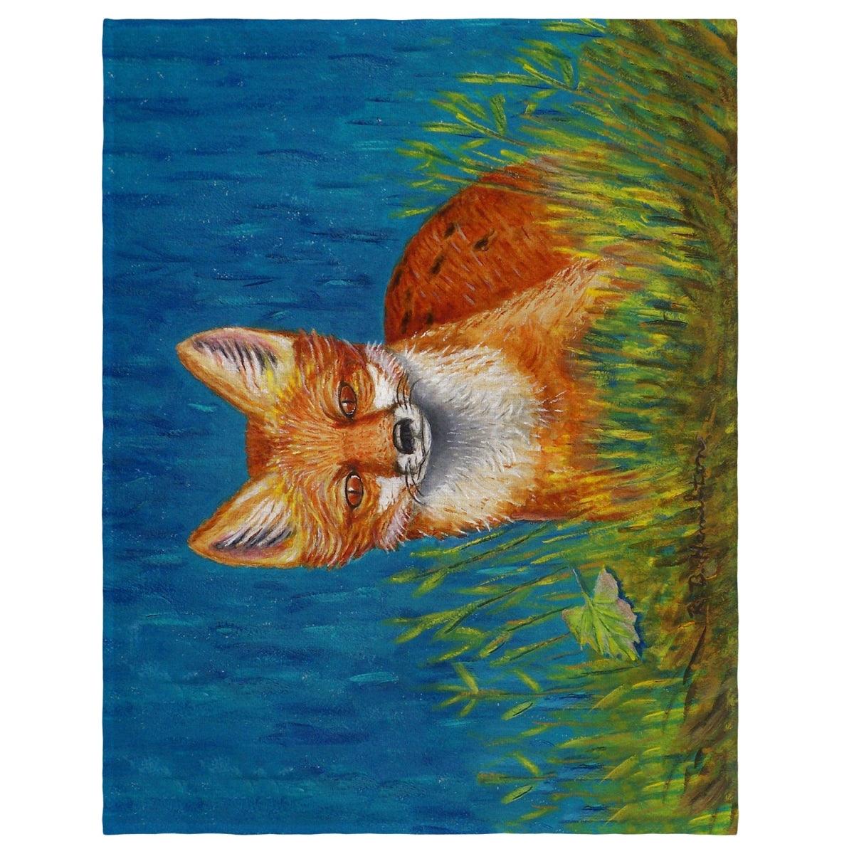 Betsy Drake PM139 14 x 18 in. Red Fox Place Mat - Set of 4 - VirtuousWares:Global