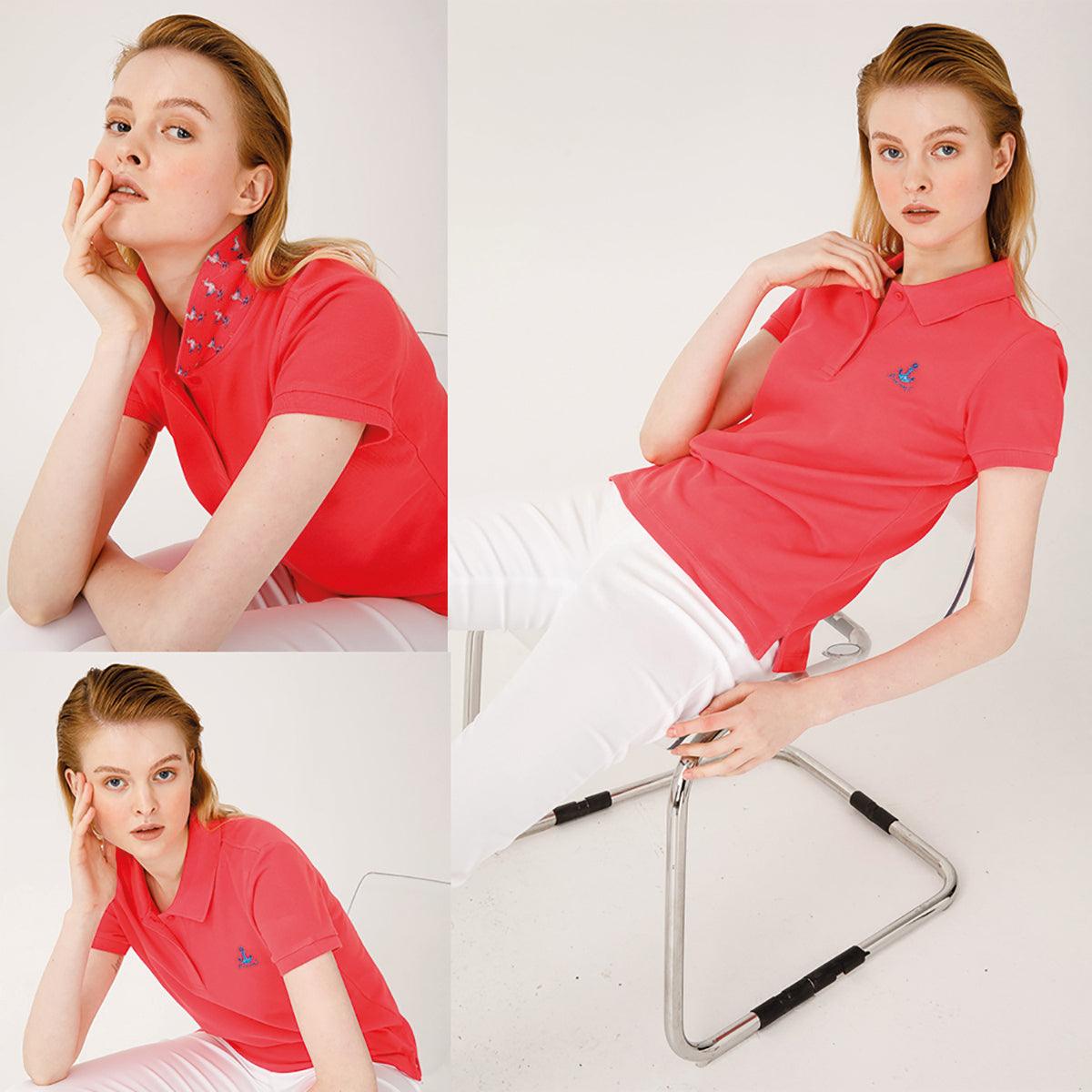 Biggdesign Anemoss Seagull Women's Polo Collar T-shirt, Short Sleeve - VirtuousWares:Global