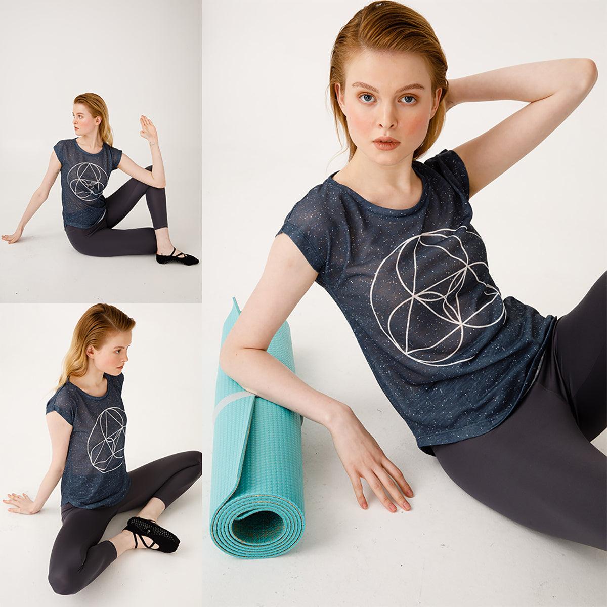 BiggYoga Namaste Anthracite T-Shirt - Size - S, Comfortable, Cotton, - VirtuousWares:Global