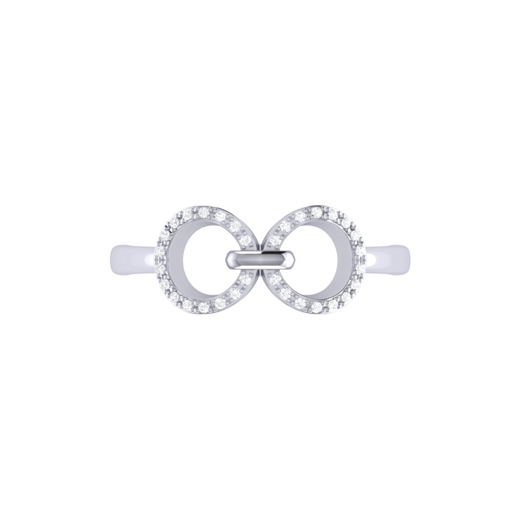 Binoculars Infinity Diamond Ring in Sterling Silver - VirtuousWares:Global