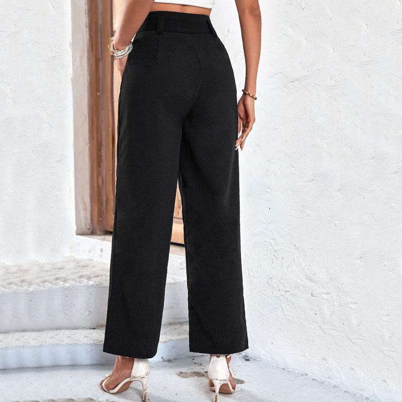 Black High-Waisted Wide-Leg Pants for Women - VirtuousWares:Global