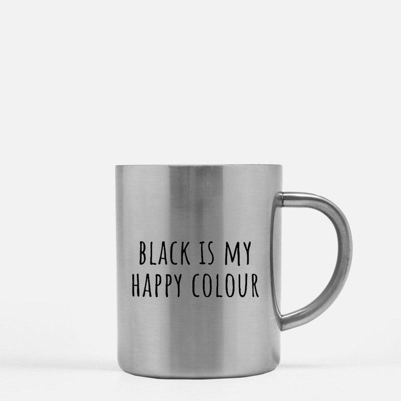 Black Is My Happy Colour Gold & Silver Mug - VirtuousWares:Global