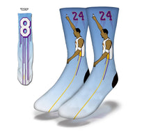 BLACK MAMBA OUT Fun Basketball Socks (Blue Gradient) - VirtuousWares:Global