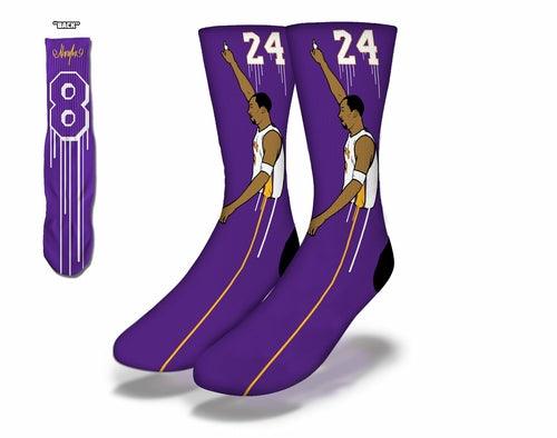 BLACK MAMBA OUT Fun Basketball Socks (Purple) - VirtuousWares:Global