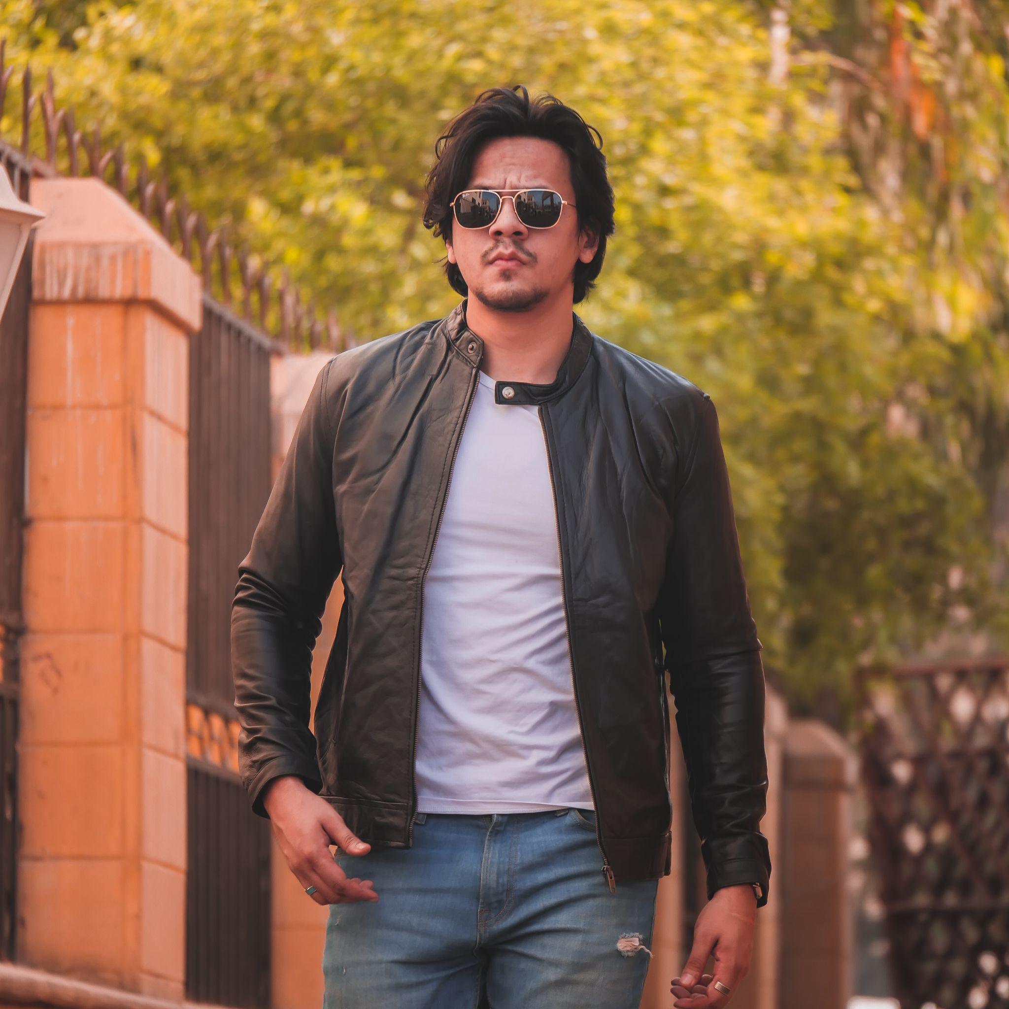 Black Mens Pure Sheep Leather Zipper Jacket - VirtuousWares:Global