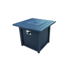 Black Metal Upland 28” Slat Top Gas Fire Pit - VirtuousWares:Global
