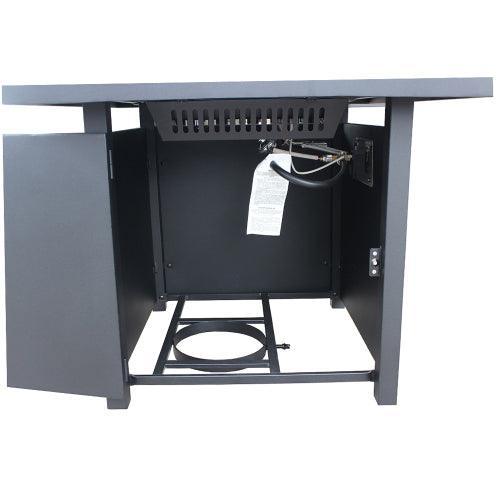Black Metal Upland 28” Slat Top Gas Fire Pit - VirtuousWares:Global
