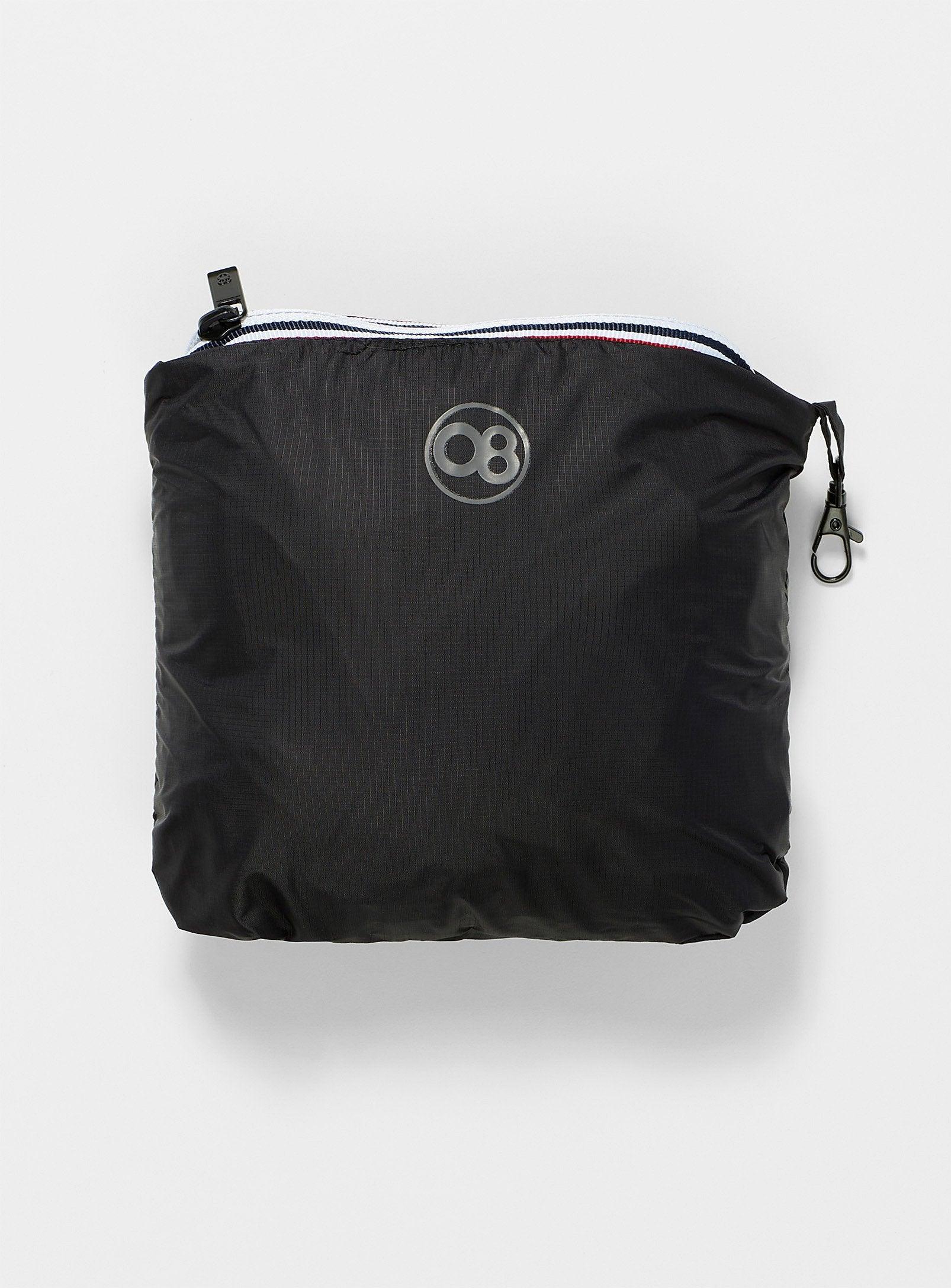 Black Quarter Zip Packable Rain Jacket and windbreaker - VirtuousWares:Global