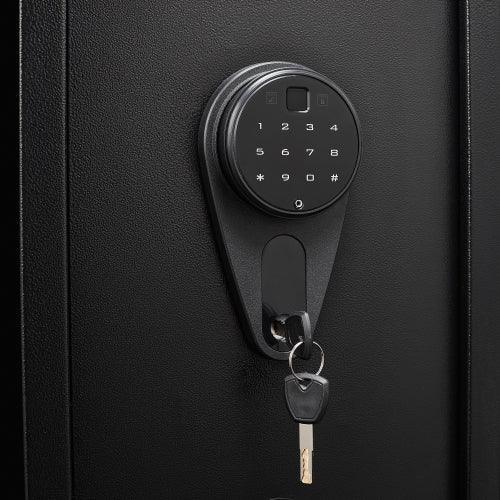 Black Steel Biometric Fingerprint with Digital Lock Gun Safe Cabinet - VirtuousWares:Global