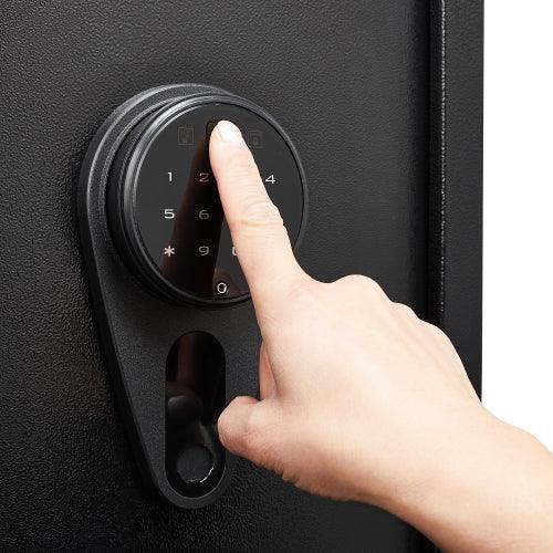 Black Steel Biometric Fingerprint with Digital Lock Gun Safe Cabinet - VirtuousWares:Global