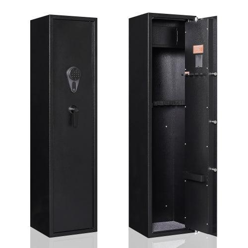 Black Steel Biometric Fingerprint with Digital Lock Gun Safe Cabinet - VirtuousWares:Global