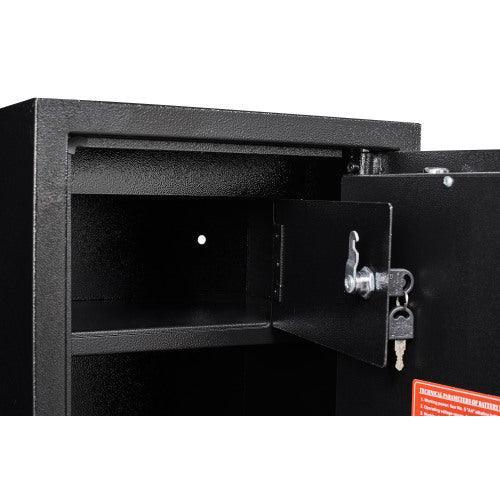 Black Steel Biometric Fingerprint with Digital Lock Gun Safe Cabinet - VirtuousWares:Global