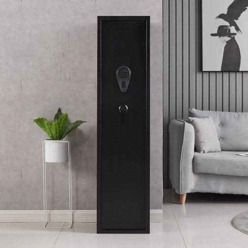 Black Steel Biometric Fingerprint with Digital Lock Gun Safe Cabinet - VirtuousWares:Global