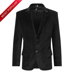 Black Velvet Slim Fit Formal Blazer (G20-VELVET) - VirtuousWares:Global