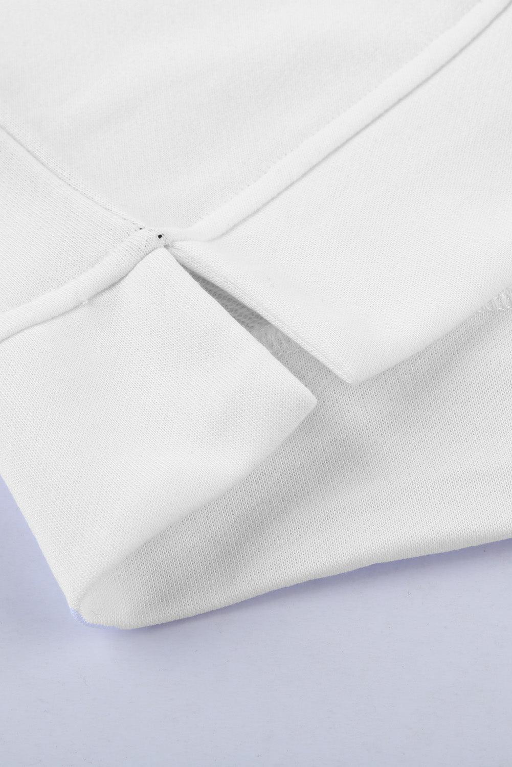 Black White Patchwork Dropped Shoulder Sleeve Sweatshirt - VirtuousWares:Global