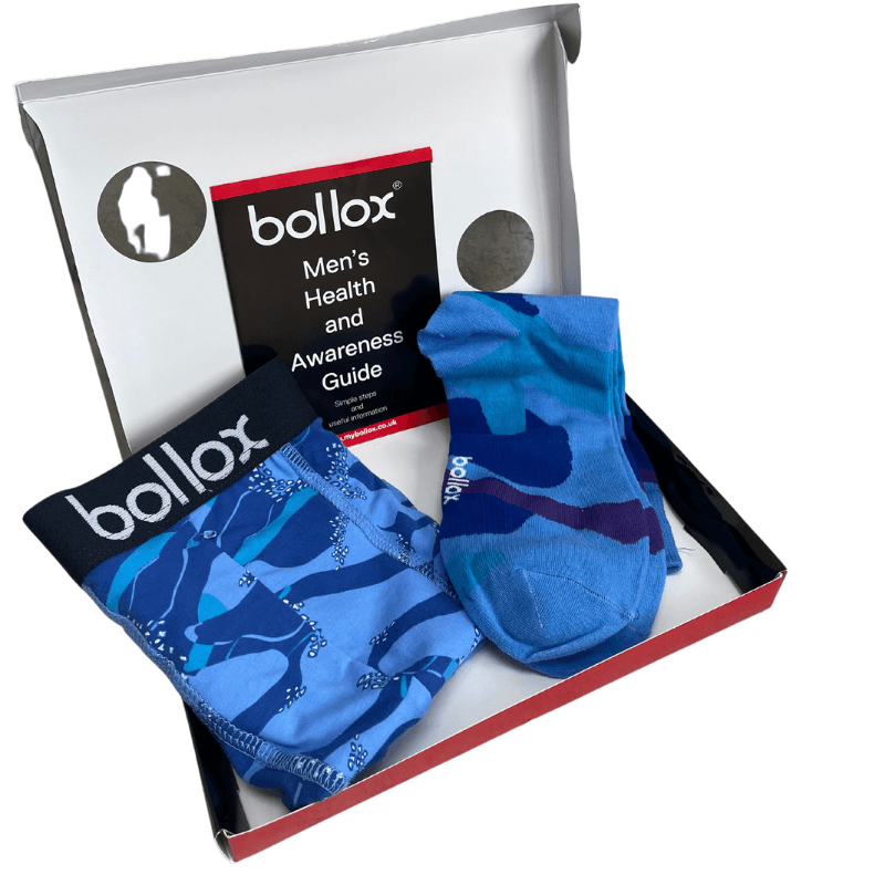 Blue Cameo Set - Men's cotton 'BOLLOX & SOX' - VirtuousWares:Global