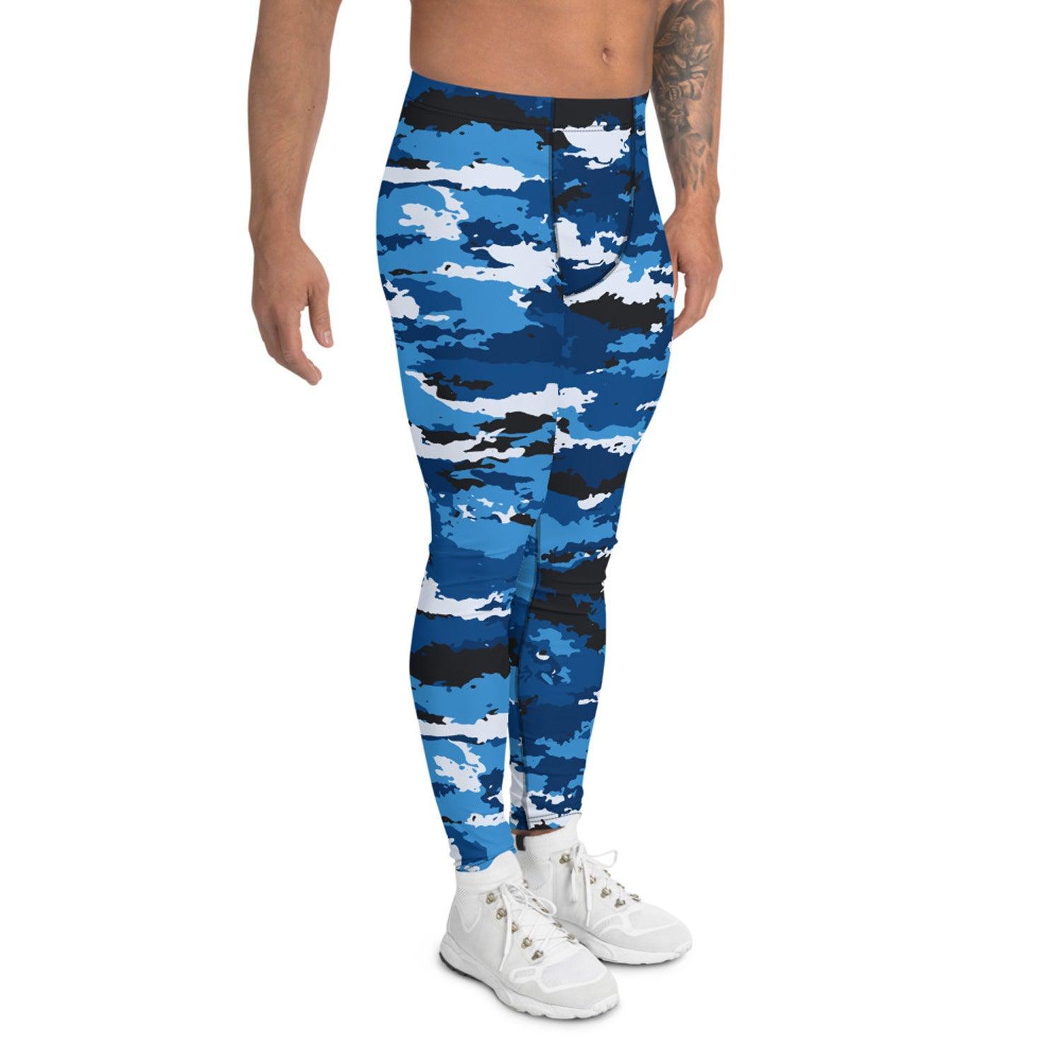 Blue Camo Leggings for Men - VirtuousWares:Global