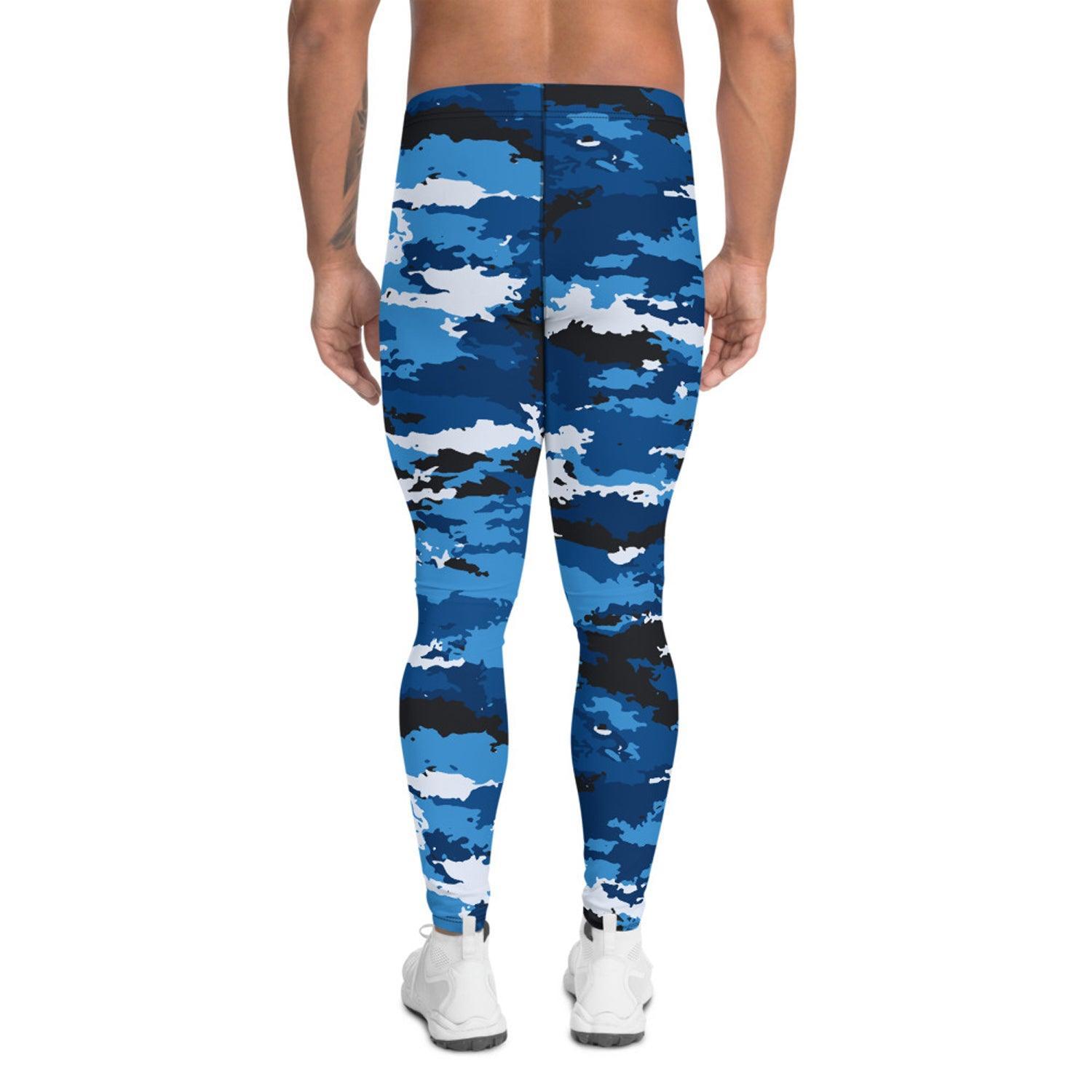 Blue Camo Leggings for Men - VirtuousWares:Global