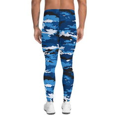 Blue Camo Leggings for Men - VirtuousWares:Global