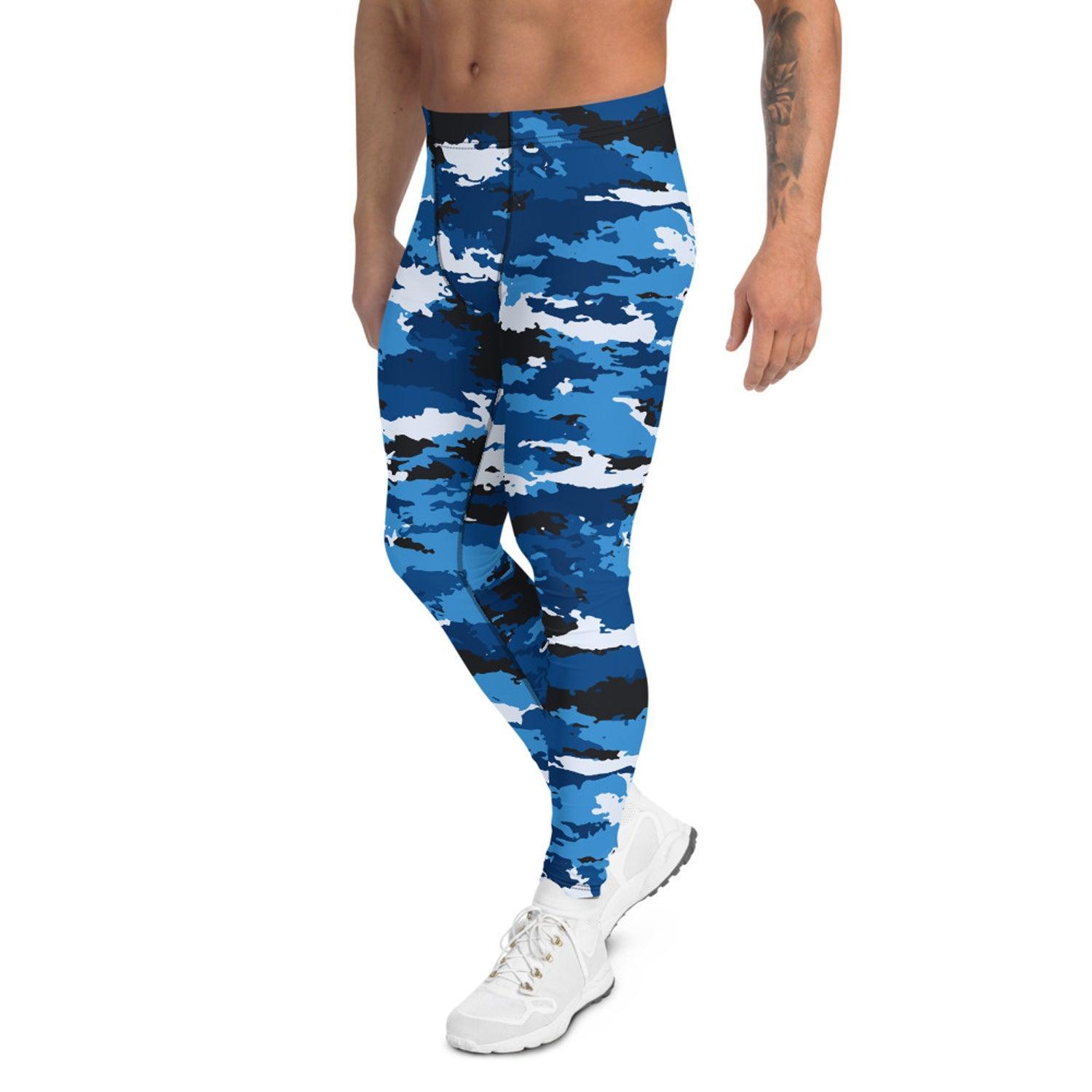 Blue Camo Leggings for Men - VirtuousWares:Global