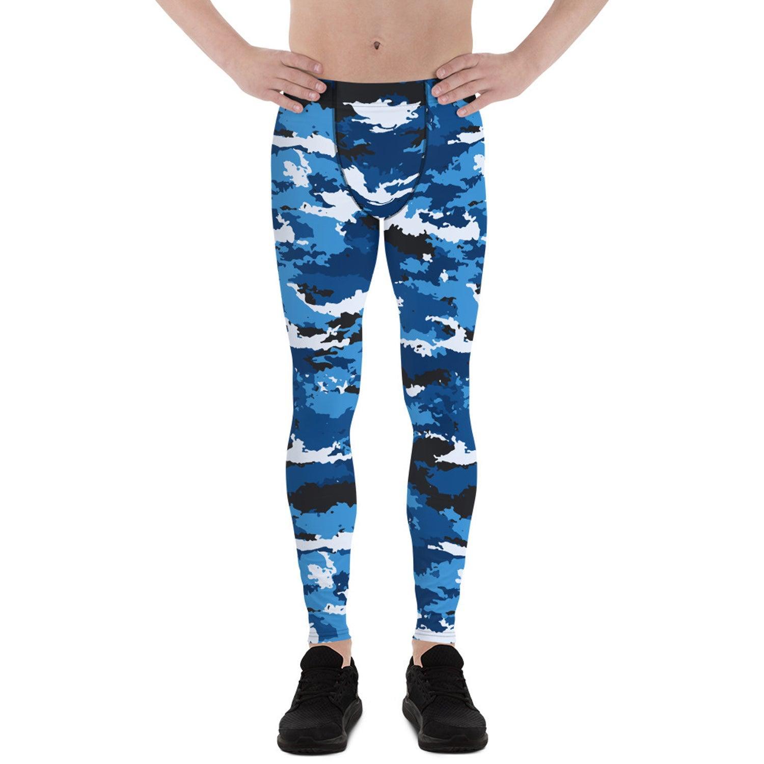 Blue Camo Leggings for Men - VirtuousWares:Global