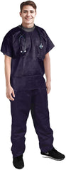 Blue Disposable Scrub Set 2XL size. Polypropylene Full Cut Scrub - VirtuousWares:Global