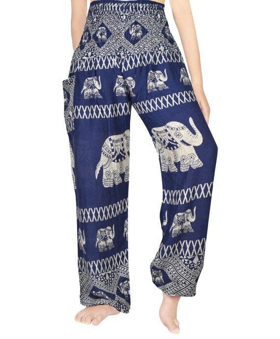 Blue ELEPHANT Pants Women Boho Pants Hippie Pants Yoga - VirtuousWares:Global