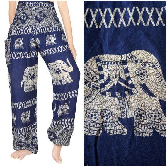 Blue ELEPHANT Pants Women Boho Pants Hippie Pants Yoga - VirtuousWares:Global