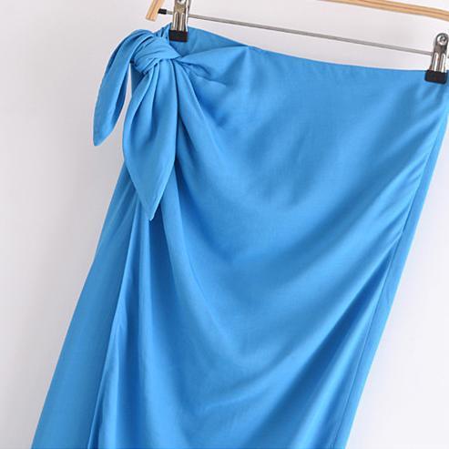 Blue Knots Slit Skirt - VirtuousWares:Global