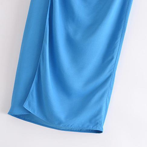 Blue Knots Slit Skirt - VirtuousWares:Global