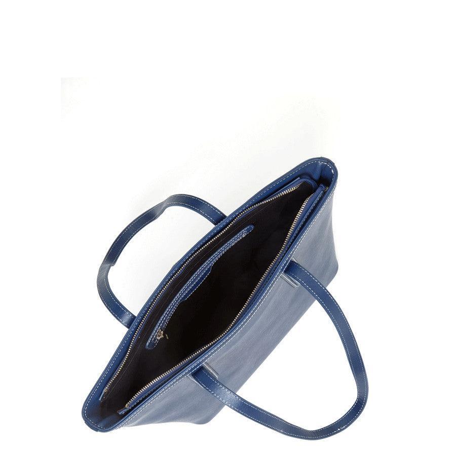 Blue Leather Shoulder Bag - VirtuousWares:Global