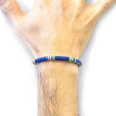 Blue Nakuru Silver and Vinyl Disc Bracelet - VirtuousWares:Global
