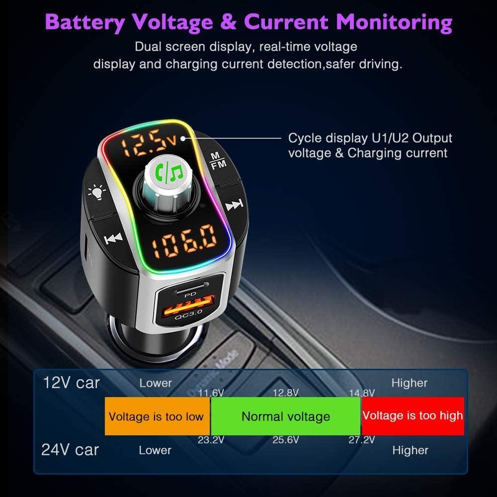 Bluetooth 5.0 FM Transmitter Car Radio Adapter - VirtuousWares:Global